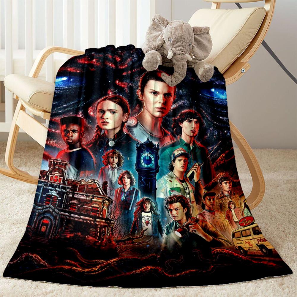 Stranger Things  Blanket Suitable for sofas,travel, living rooms also a good gift for friends and family Suitable for all seasons.