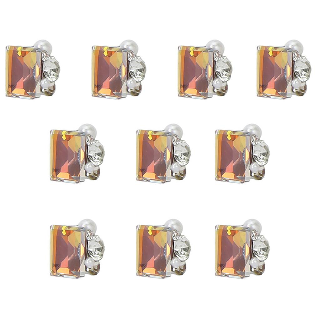 10 Stück Herzform Nailart-Charms Nailart-Strasssteine Quadratische Nagel-Charms DIY Nailart-Zubehör Maniküre-Zubehör