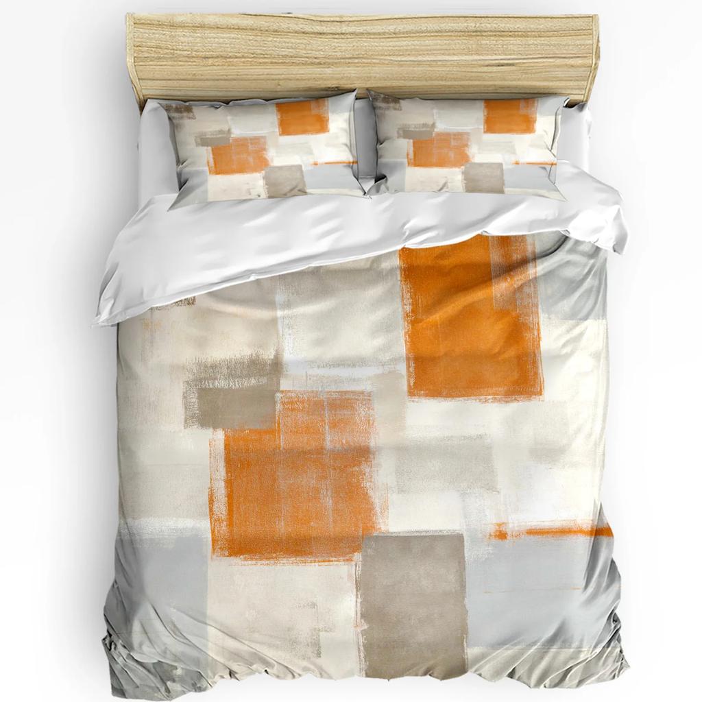 Grey and Yellow Bedding Set For Bedroom Bed Home Street Art Modern Grunge Abstract Design Duvet Cover Quilt Cover And Pillowcase