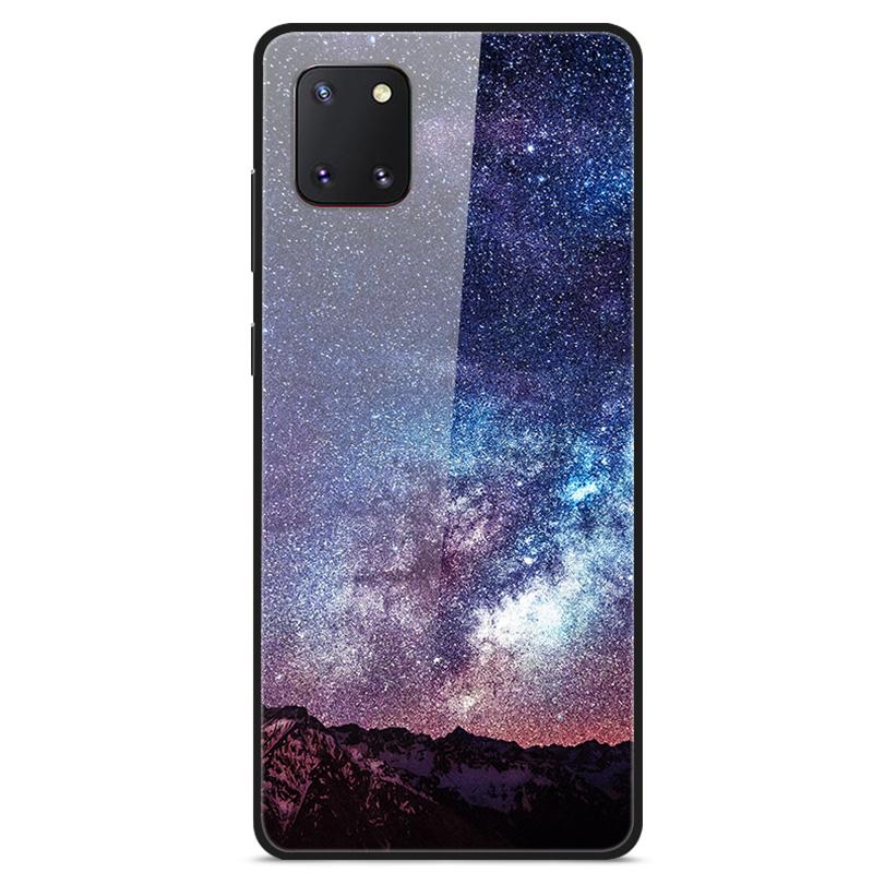 For Coque Samsung Note 10 Lite Case Tempered Glass Planet Space Cover for Samsung Galaxy Note10 Lite Case S10 Lite Glass Case