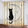 3D Levný Kreslený Kočka Roztomilý Zábavný Design Stín Tenký 2dílný Okenní Závěs pro Dětský Dětský Pokoj Obývací Pokoj Dekor na Prodej