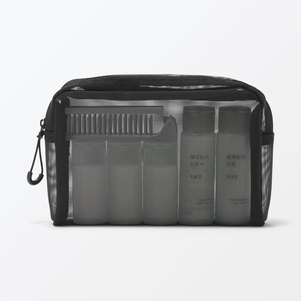 MUJI Nylon Mesh x 4 x 12 84920851 Pouch, approx. 18.5 cm,