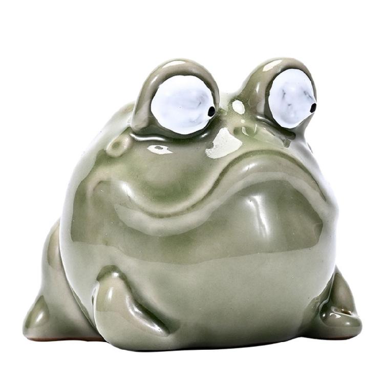 

Light Green Ceramics Frogs Miniature Statue Incenses Stick Holder Funny Animal Incenses Burners Tabletop Decors Gift 1