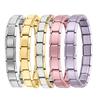 New Solid Color Women Men Jewelry DIY 9MM Width Italian Elastic Charm Bracelet Solid Color Stainless Steel Fashion Bangle