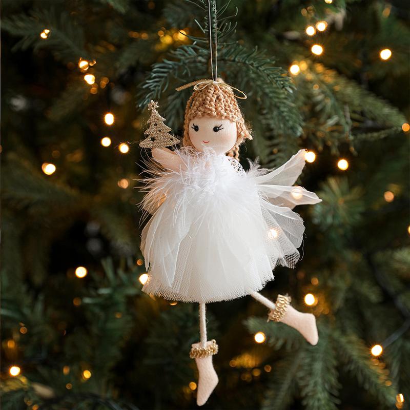 1 STK Engel Mädchen Romantisches Weihnachtsgeschenk Anhänger Kreativität Plüschpuppe Dekoration Niedliches Netz Ornament