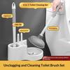 4 In 1 Bathroom Toilet Brush Set Wall Mounted Long Handle Toilet Plunger Holder Durable for Home Restroom Use