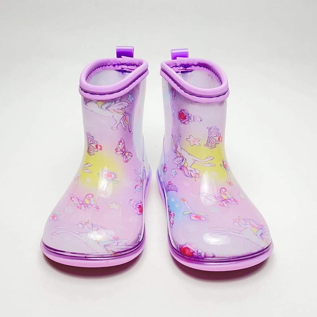 Kids Foret Rain Boots, Kids' and Baby Girls' Lightweight Rain Boots, Unicorn, Cherry, and Strawberry Designs (KF81820, Size RA, 16cm)