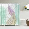 Waterproof Shower Curtain Fresh Plant Leaves Polyester Fabric 3D Printing Leaf Bathroom Curtains For Bathroom Decor With Hooks