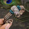 Natural Russian Charoite Gemstone Copper Wire Wrap Cuff Bangle Adjustable r9u23