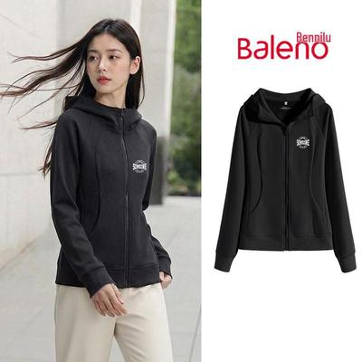 Baleno Damen Retro Kapuzen-Reißverschluss-Sweatshirt