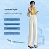 Women's 2026 High-Waisted Ice Silk Pants - Summer Narrow Wide-Leg Design