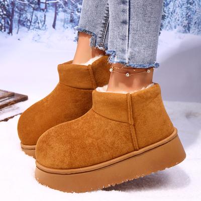 Fashion Women's Winter Warm Plush Snow Boots Thick Bottom Slip On Cotton Padded Shoes Woman 2025 New Non Slip Platform Ankle Botas Mujer