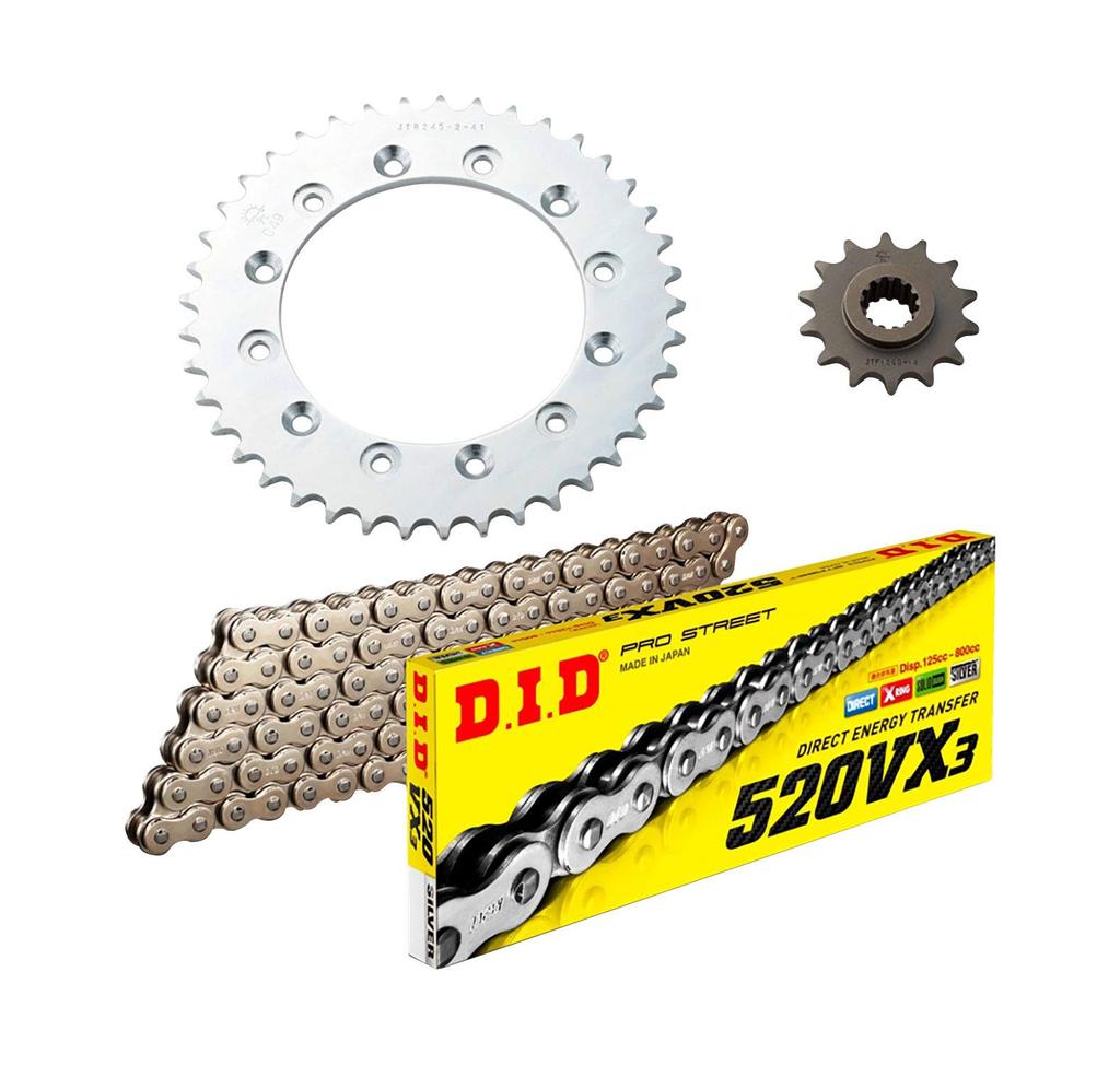 Sprocket Replacement Kit for Honda VTR250 D.I.D (Daido Kogyo) Front/Rear 3-Piece DH-06S 98-13