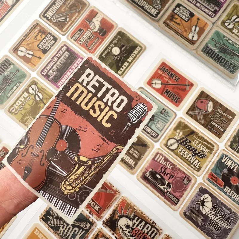 16 Sheets Per Pack Retro Style Stickers Scrapbook Stickers Diary Album Decoration DIY Hand Account Collage Stationery Stickers
