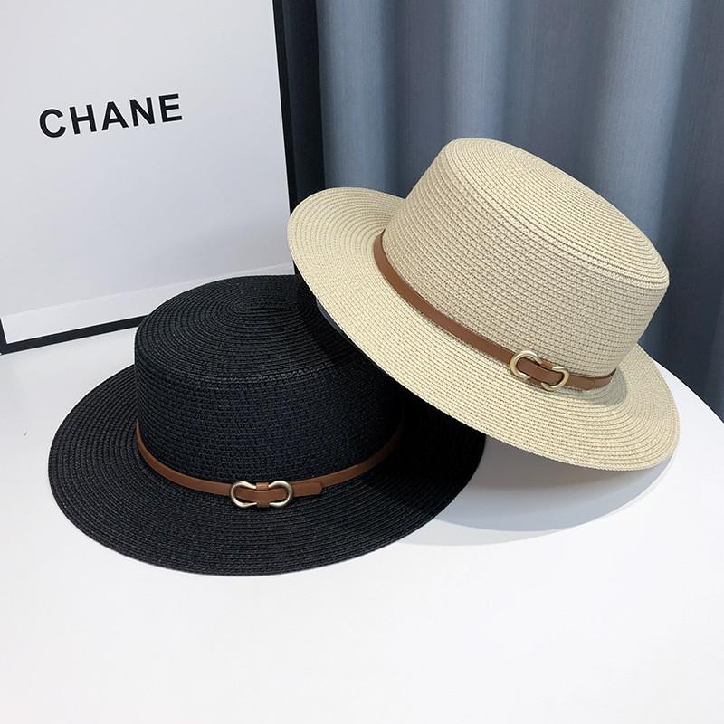 Stylish Unisex Summer Straw Hat Elegant French Wide Brim Sunshade Beach Hat For Vacation