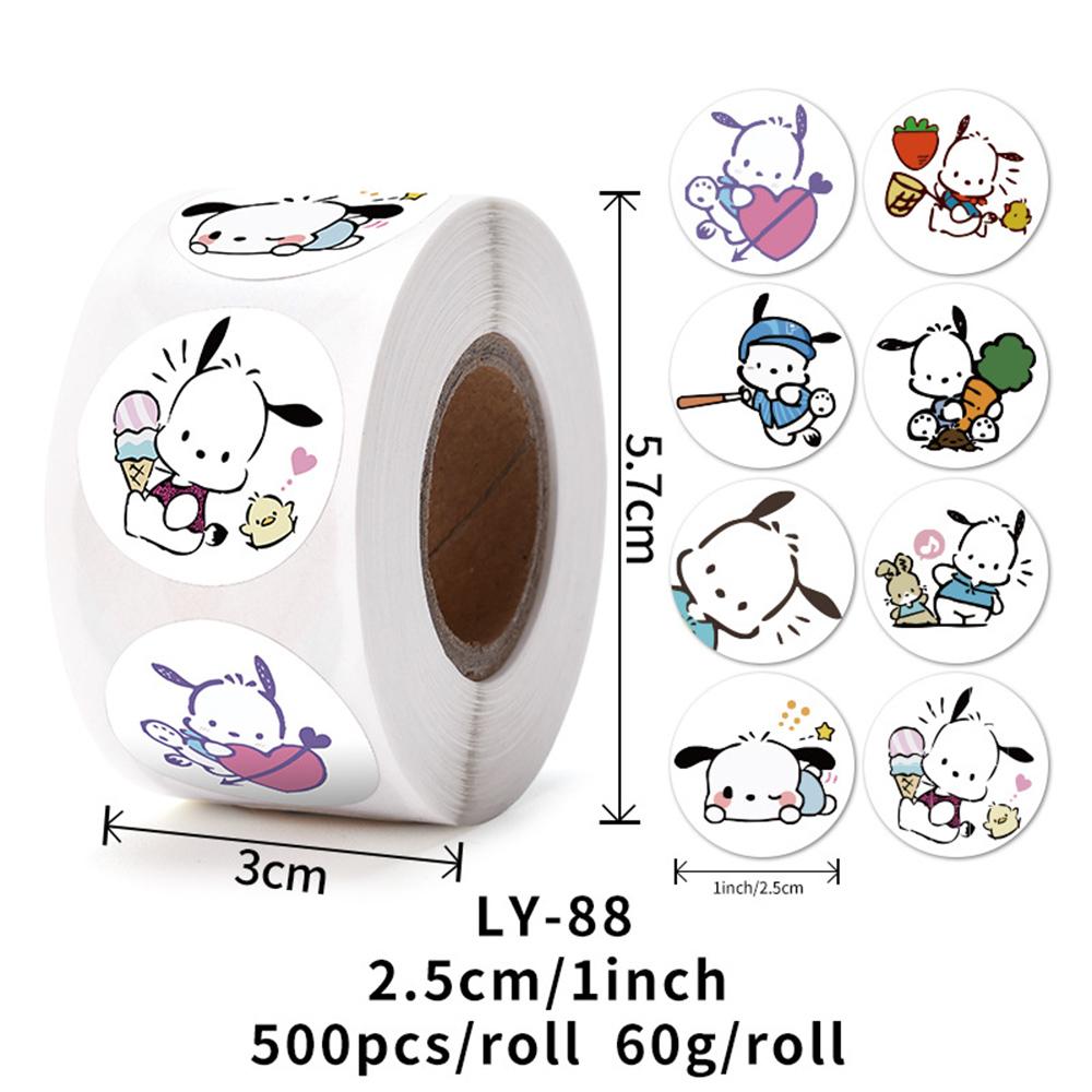 500PCS Cute Kuromi Pochacco My Melody Cartoon Stickers Roll Laptop Scrapbook Phone Diary Kawaii Aesthetic Sticker Decal Kids Toy