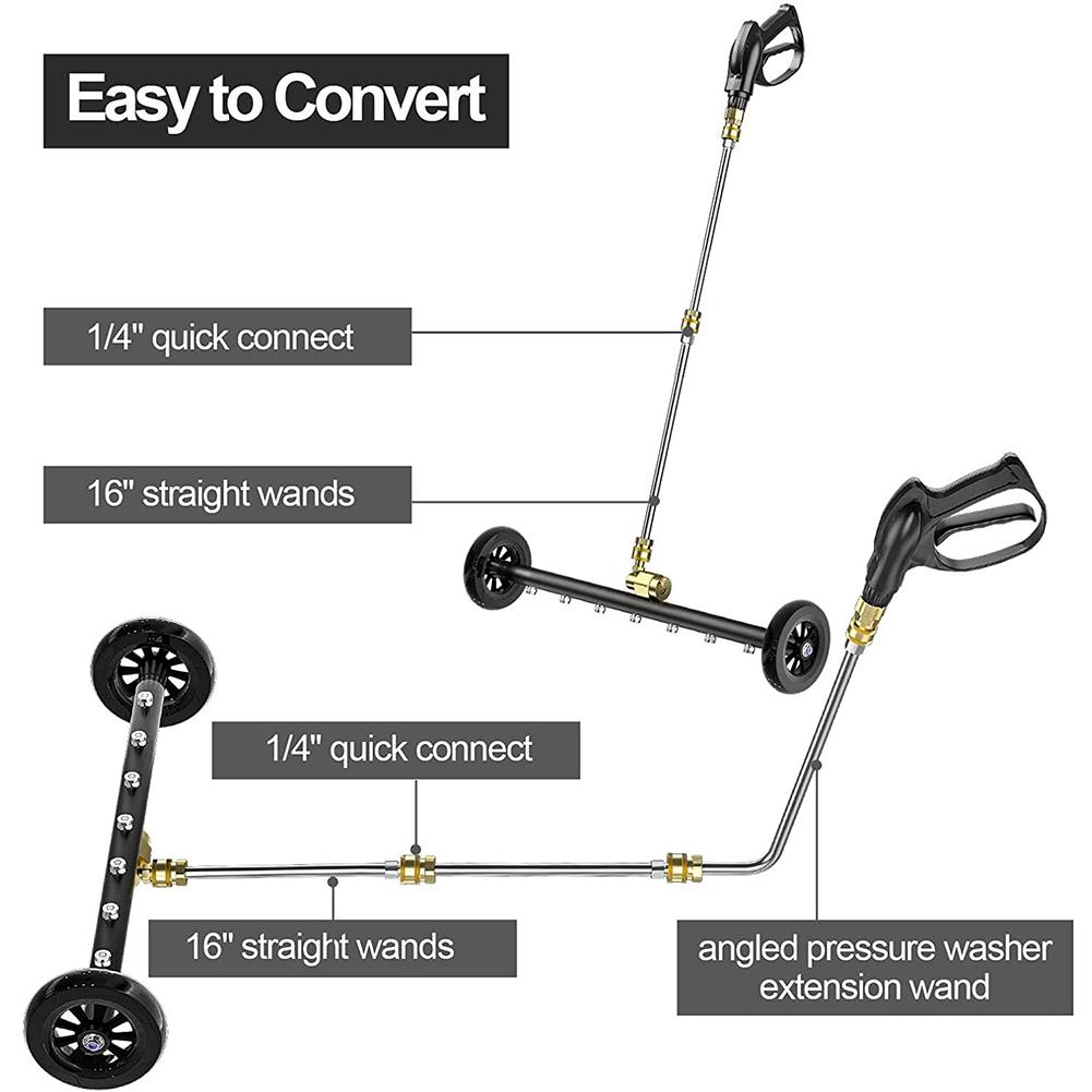 4000PSI Car Chassis High-Pressure Water Broom Washer 22 Inch Electric Car Washing Gun With 3 Extension Rods Car Washing Pump New