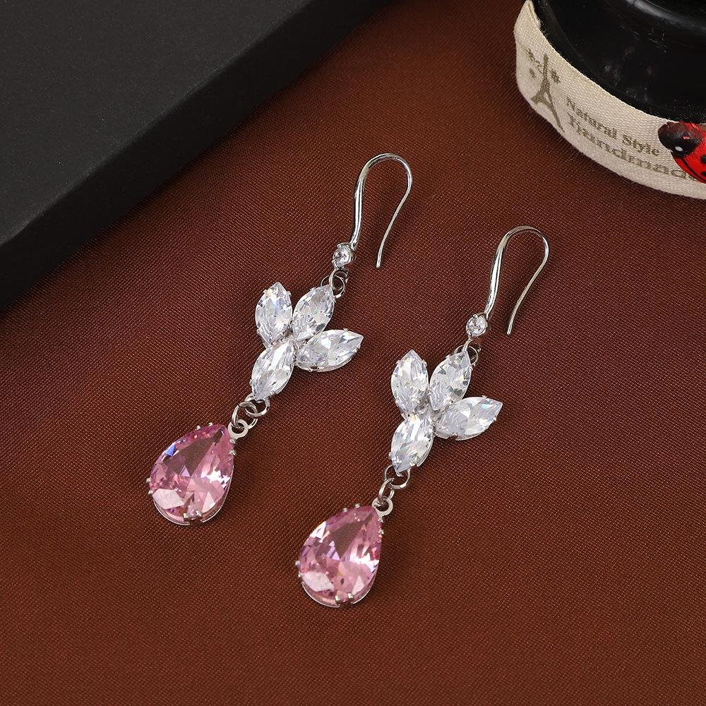 Water Drop Luxury Necklace & Earring Set with Cubic Zirconia - Heavy Industry Classic Style
