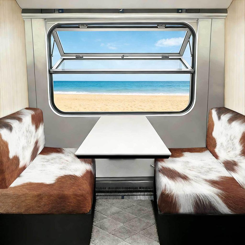 RV Camper Elastic Sofa Cover with Anti-Slip & Anti-Shedding Tie Rope