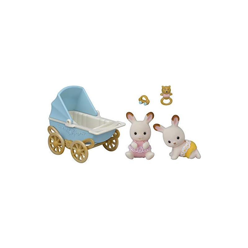 Sylvanian Families Doll & Furniture Set [Chocolate Rabbit Twins - Furniture Set] DF-14 ST Mark Certified Ages 3+ Toy Dollhouse Sylvanian Families