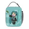 Hatsune Miku Kawaii Anime Insulated Lunch Bag Leakproof Reusable Thermal Bag Tote Lunch Box Work Picnic Girl Boy