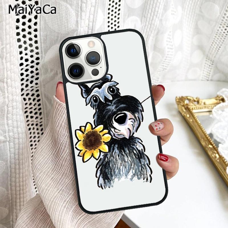 Lovely Dogs Schnauzer Phone Case Cover For iPhone 17 Air 16 16e 15 plus 11 12 13 14 pro max shell coque