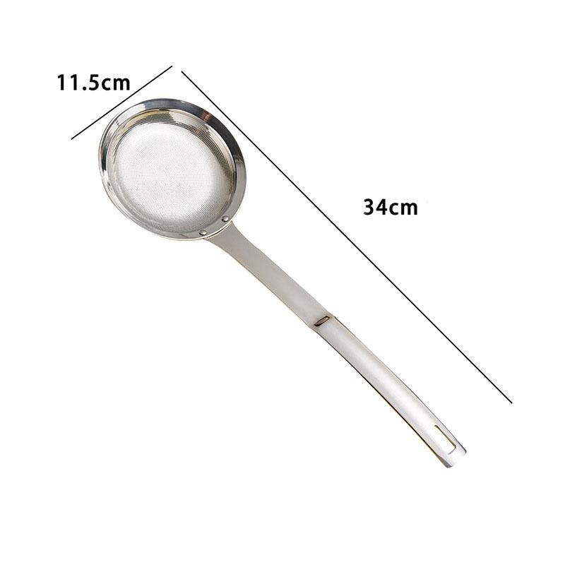 Multi-functional Hot Pot Fat Skimmer Spoon 304 Stainless Steel Fine Mesh Food Strainer for Skimming Grease and Foam