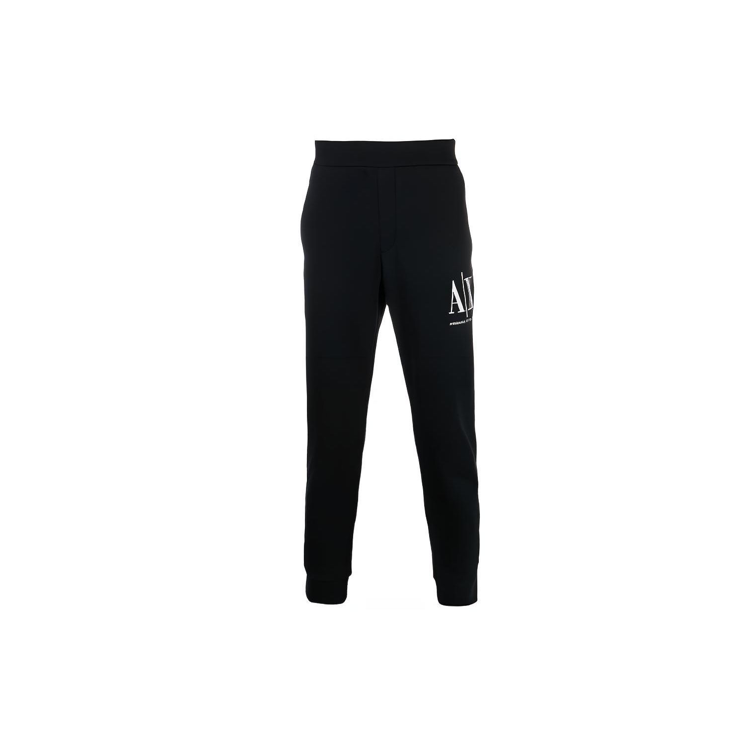 Armani Exchange AE Logo Brodé Jogging Tricoté Taille Moyenne Effilé Homme Jogging Noir 8NZPPA-ZJ1ZZ-1200 XL white