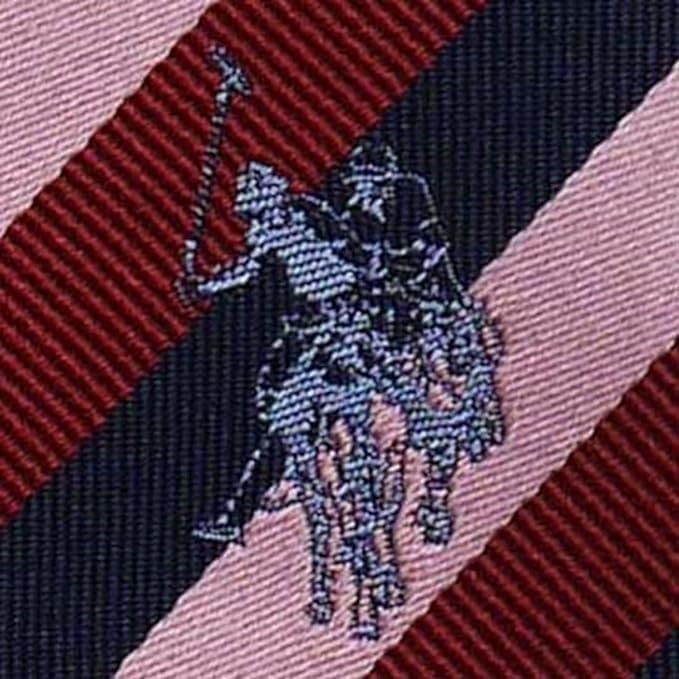 U.S. POLO tie, 100% silk, 8cm wide, striped, red and blue, USPA-83, men's, business, stylish, gift for men, wedding, graduation, entrance ceremony,