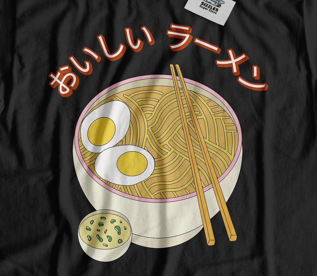 

Unisex Funny Egg, Broth & Ramen Noodles T-Shirt Japanese Noodles Dish Gifts M