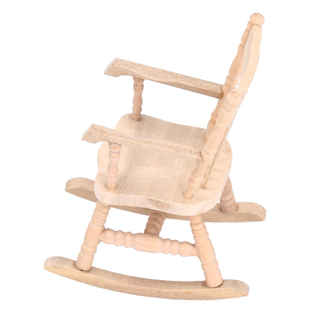 1:12 Miniature Rocking Chair Cute Wood Rocker Furniture Toy Accessories