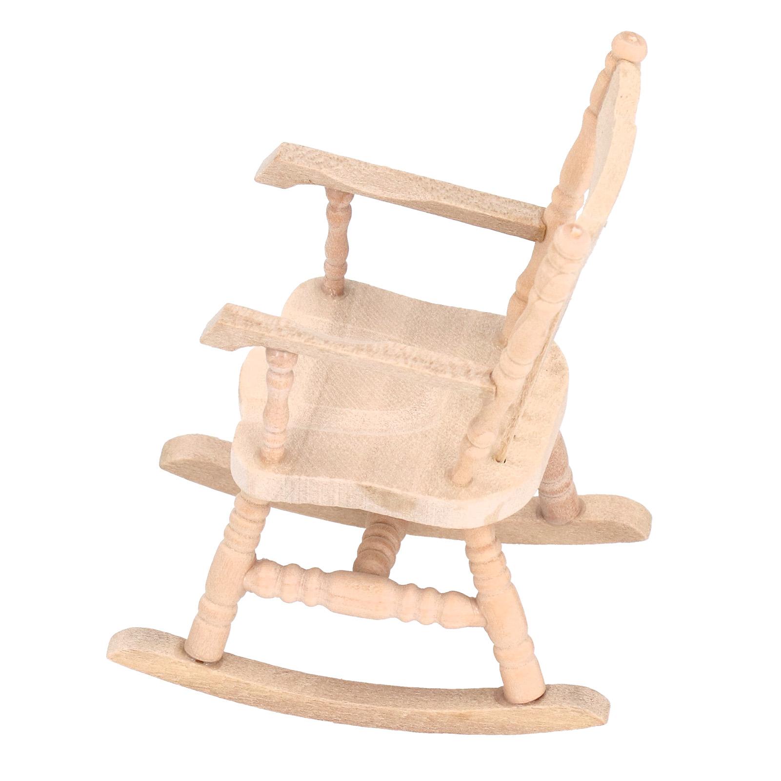 

1:12 Miniature Rocking Chair Cute Wood Rocker Furniture Toy Accessories