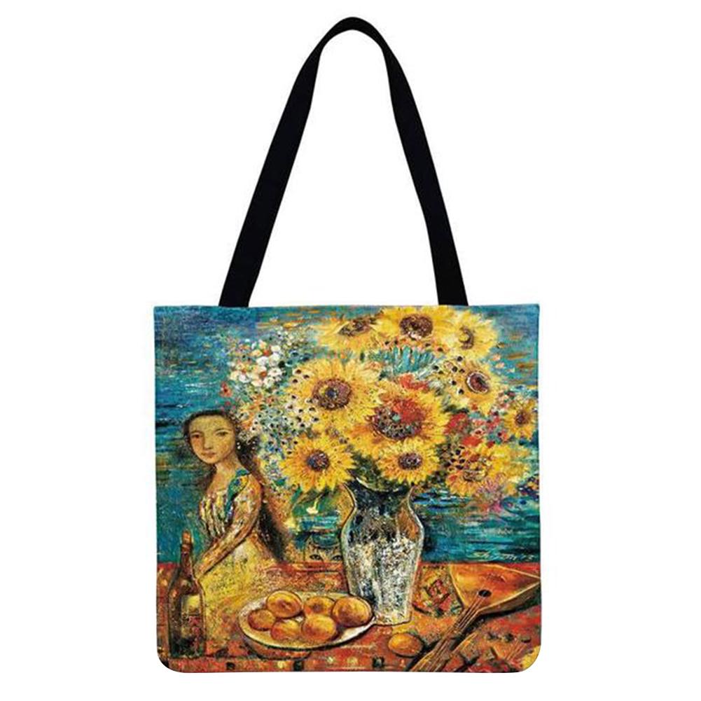 sunflower reusable shopping bolsas