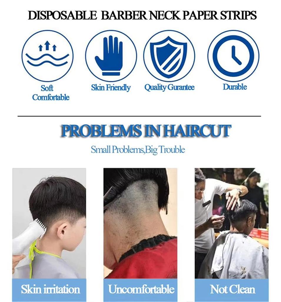Barber Professional White Neck Paper Barber Disposable Tissue Collar Tapes Salon Hairdressing Necks Covering Tools Accessories