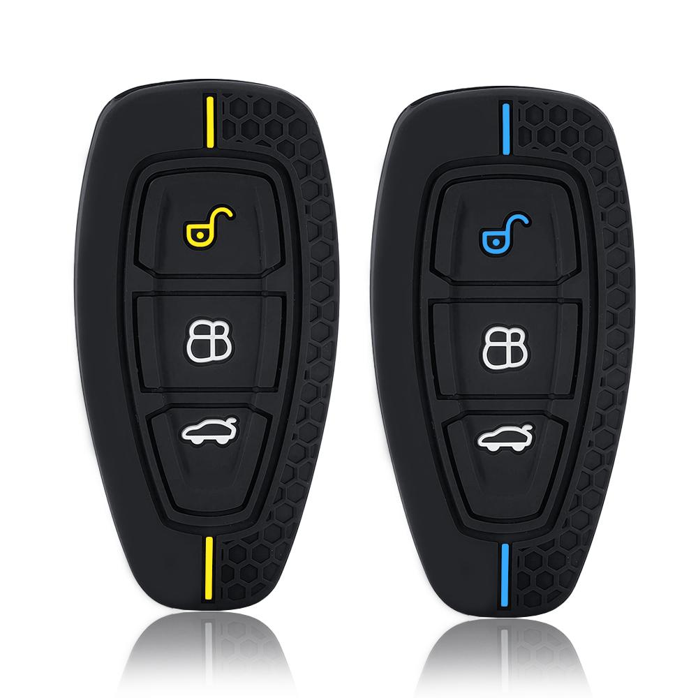 2026 New Silicone Car Key Pack for Ford ST Fiesta Focus Mondeo Ecosport Kuga Edge Escape Metallic Car Key Fob Case Accessories