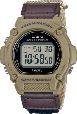 Casio Standard Digital Watch Beige Velcro Fastening Band Overseas Model W-219HB-5AV Men's [Item]