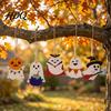 Halloween Wall Ornaments Ghost Wooden Hanging Sign with Hemp Rope Cute Theme Party Props Pendants for Home Decorations Supplies