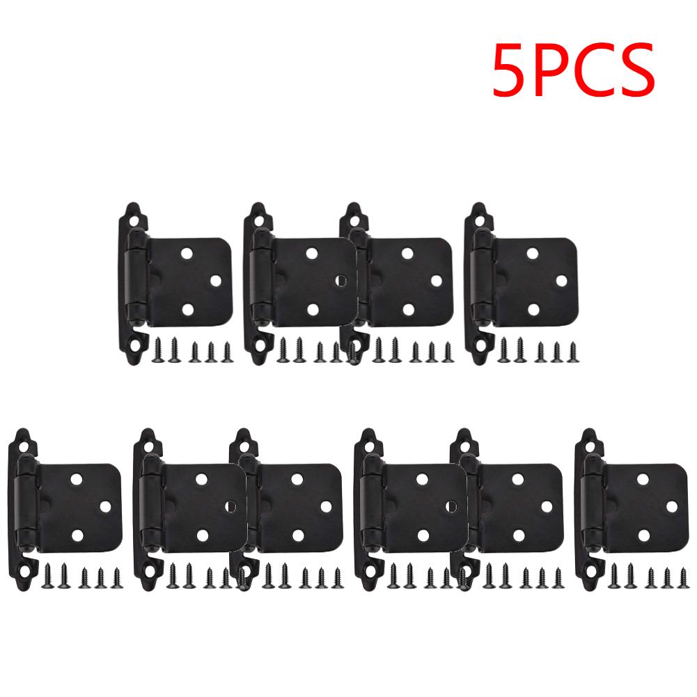 2Pcs Self Closing Door Hinge with Screws Overlay Flush Cabinet Hinges for 1/2In American Cupboard Door