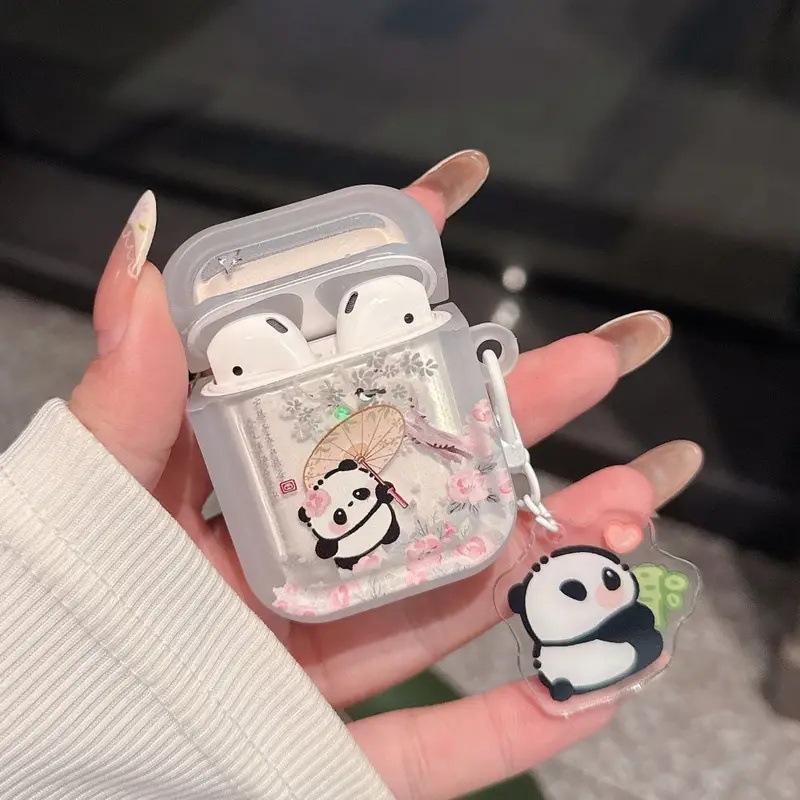 Chinese Style Panda AirPods 1 Protective Case Pro1 Wireless Bluetooth 1/1 Generation Earphone Case Panda Pendant