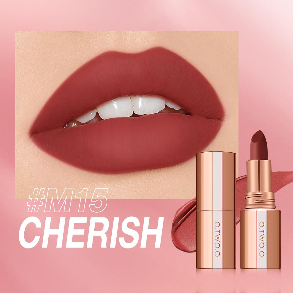 O.TWO.O Lippenstift Lip Tint Wasserdicht Langanhaltend Nicht klebend an Tasse Sexy Rot Rosa Lippenlack Samtig Matt Lippenstift Make-up