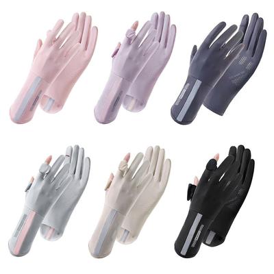 Mid-long Sunscreen Gloves Elastic Anti-UV Mittens Fashion Cycling Driving Gloves  Sports Running