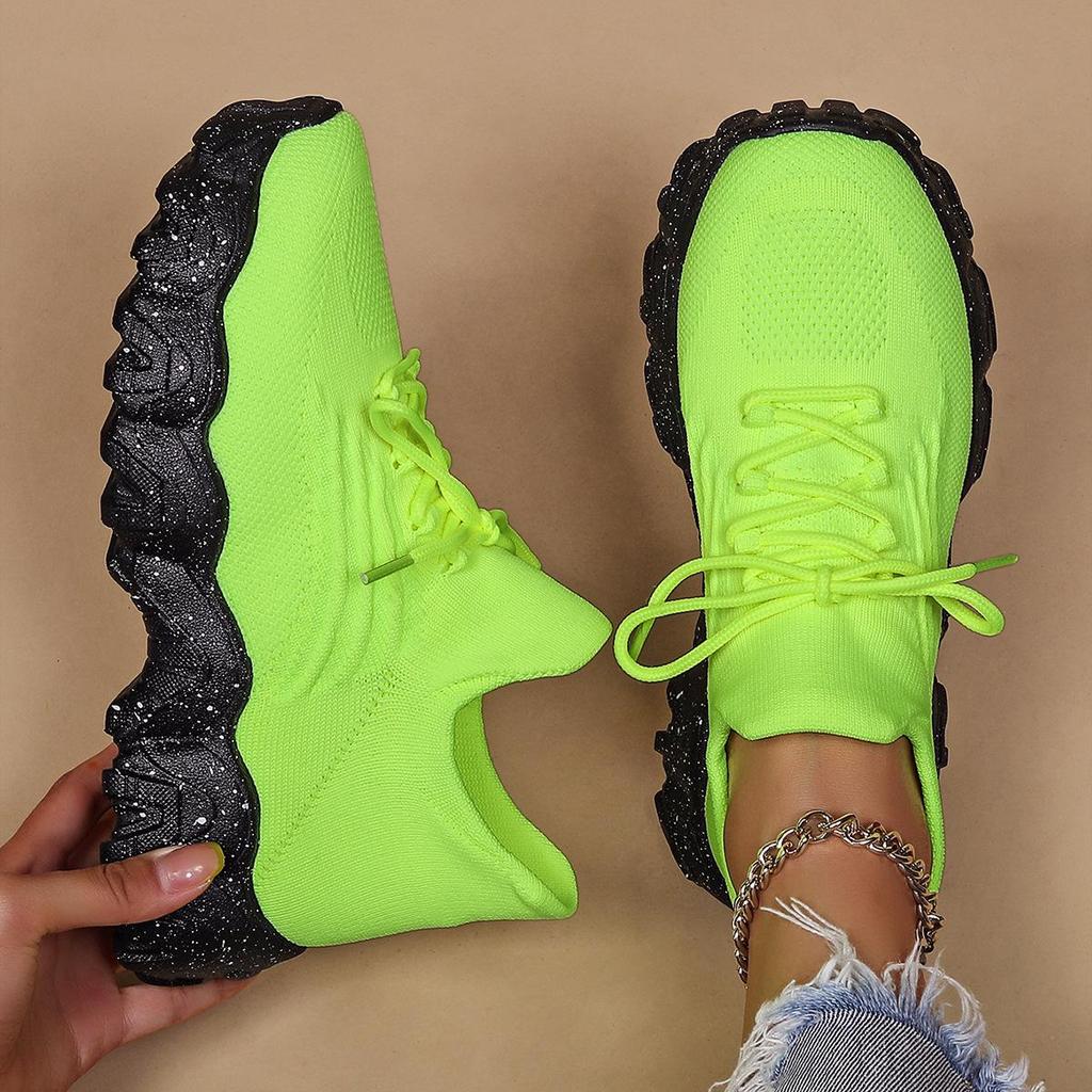 Różowe Sneakersy Wiosenne Damskie Buty Codzienne Oddychające Siateczkowe Sneakersy dla Kobiet Platforma Wsuwane Dzianinowe Skarpety Sneakersy Panie