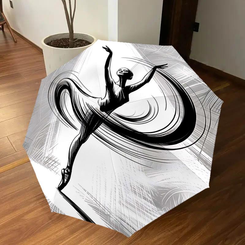 1PC Ballet Dancer Umbrella-8-Rib Reinforced, Automatic Open, Lightweight & Durable, Cute Fashion Accessory for Outdoor-Y0319