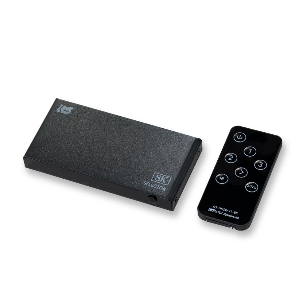 

Ratoc System Compatible 3 Inputs 1 Output HDMI Switcher 8K60Hz/4K120Hz RS-HDSW31-8KA чорний