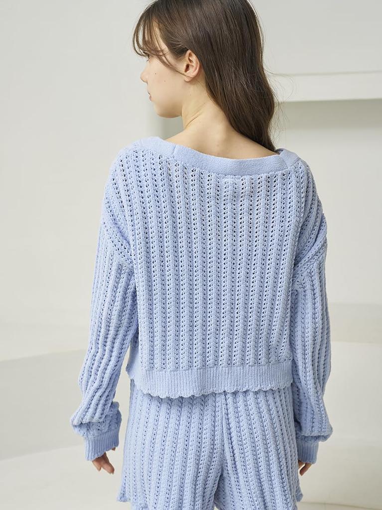 Gelato Pique Crochet Cardigan PWNT252053BLUF