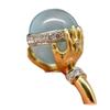 Neuer Goldener Mittelalterring, Handauflage Leuchtender Stein Schmuck für Frauen.
