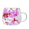 Dried Flower Hot Coffee Cups for Hot Drinks Tea 250ml Cofee Cup Borosilicate Glass Vasos Para Cafe Office Beverage Mug
