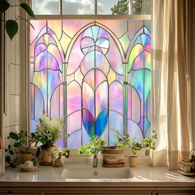 Stained Glass Static Window Film Privacy Protection Sun Blocking Glass Cling Waterproof PVC