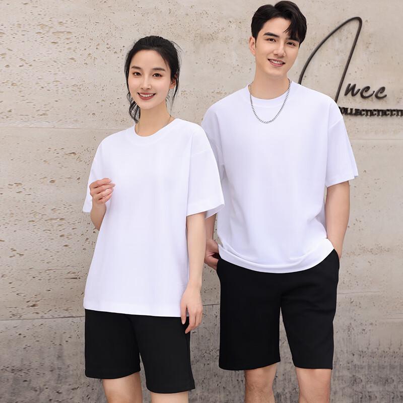 TLUOMAN Unisex Drop-Shoulder Loose Short-Sleeve T-Shirt