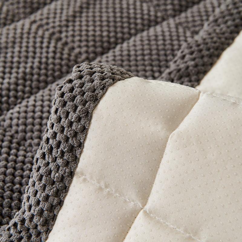 1Count Checker Pattern Couch Elastic Cover Plain Color Padded Snuggly Plush Couch Throw Covers Grippy Couch Elastic Covers Sofa Cushion Mat For